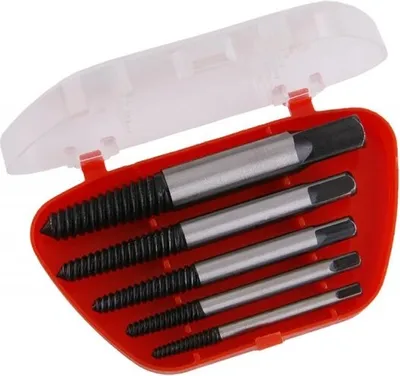 Produktbild von Schraubenausdreher-Satz 5-teilig, Gegenspirale, 4-11 mm, für abgebrochene Schrauben