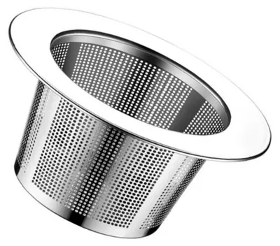 Obrázek produktu pro INF Sítko do dřezu z 304 nerezové oceli, velký plochý šikmý okraj 11cm, univerzální kuchyňský filtr, stříbrné