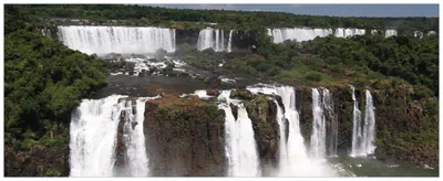 Produktbild von Wallario Wandbild aus Acryl, 125 x 50 cm, freischwebende Optik - Iguazu-Wasserfälle