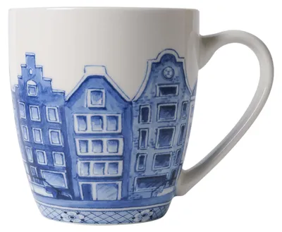 Heinen Delfts Blauw – Kaffeebecher Grachtenhäuser – Bild 1