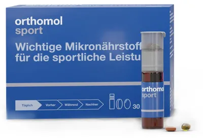 Produktbild von Orthomol Sport - Mikronährstoffe für sportliche Leistung - mit Magnesium, Vitamin D und B12 - Trinkampullen/Tabletten/Kapseln, 30 St. Tagesportionen