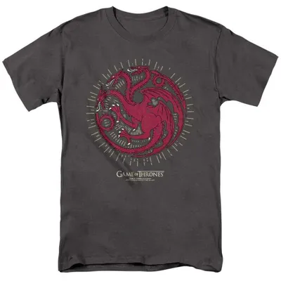 Produktbild von Game Of Thrones - "Targaryen Brust" T-Shirt für Herren/Damen Uni TV39004 (4XL) (Holzkohle), KI-generiertes Bild