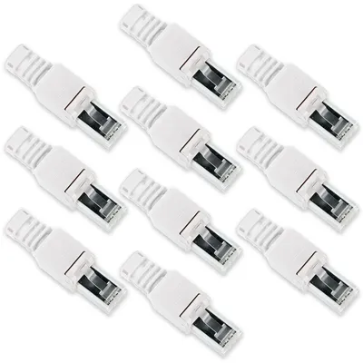 Produktbild von 10x CAT 6A RJ45 Netzwerk Stecker Netzwerkstecker CAT 7 6 5 LAN Kabel werkzeuglos