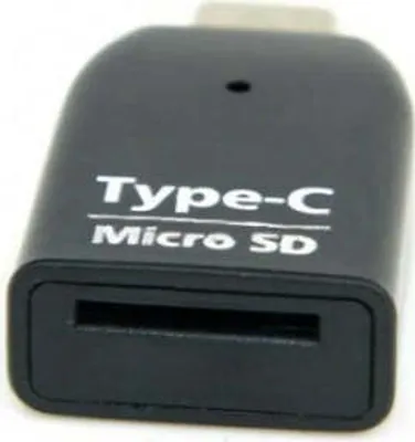Produktbild von System-S Adapter USB 3.1 Typ C  für microSD / SDHC / SDXC / T-Flash Karten Leser Card Reader Mini Kartenlesegerät in Schwarz