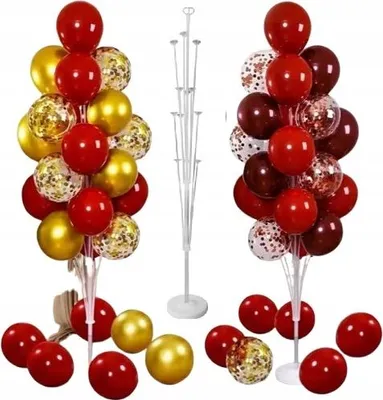Produktbild von Stojaständer für Ballons, für 19 Ballons, geeignet für Kommunion, Hochzeit, Taufe, XXL-Größe, ohne Helium