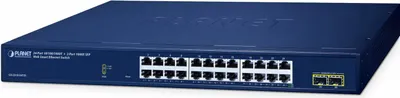 Produktbild von PLANET 24-Port 10/100/1000T + 2-Port, Managed, L2, Gigabit Ethernet (10/100/1000), Vollduplex