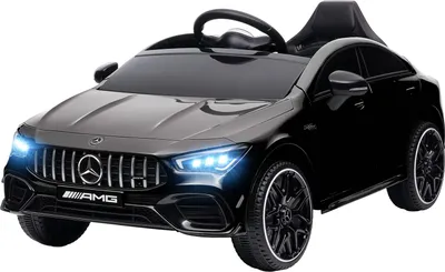 Produktbild von Kinder Elektroauto 12V Kinderauto mit Fernbedienung, Musik, Elektrofahrzeug mit Leuchte, USB/MP3-Anschluss, Rückwärtsfunktion, bis 5 km/h, für Kinder 3-6 Jahre, Schwarz