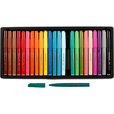 Produktbild von Bic Visa Color Farbmarker, Strichstärke 3 mm, verschiedene Farben, 24 Stück 1 Box