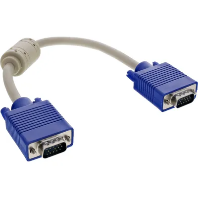 Image de InLine® câble S-VGA, 15 broches HD prise / prise, gris, 0,3m