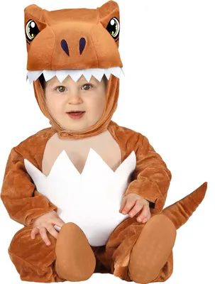 Immagine prodotto di Dinosauro bambino Tuta con cappuccio coda morbido animale costume Halloween avventura carino, taglia: 86/92 Colore: Marrone
