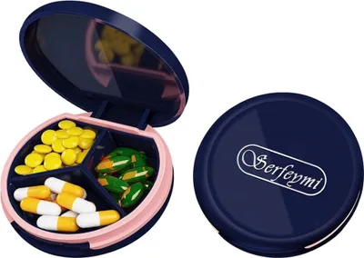 Image de Serfeymi pilulier 3 compartiments boîte à pilules étanche boîte à médicaments