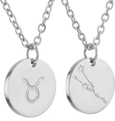 Image de AFSTALR Chaîne argent signe astrologique Taureau Horoscope Cadeau d'anniversaire