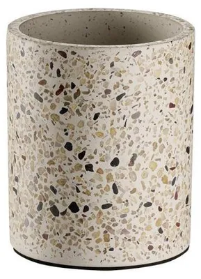 Produktbild von APS 11760 Besteckbehälter „TERRAZZO, Beton, Ø 11 cm (innen 9,5 cm), Höhe 13,5 cm, möbelschonende Unterseite