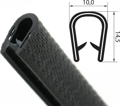 Produktbild von KS1-4S-NIRO Kantenschutzprofil Schwarz nicht rostend 1-4 mm Maße 14,5x10 mm