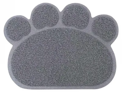 Produktbild von Rutschfeste PVC-Katzenstreu-Matte, 40 x 30 cm, Spritzwassergeschützt, Grau