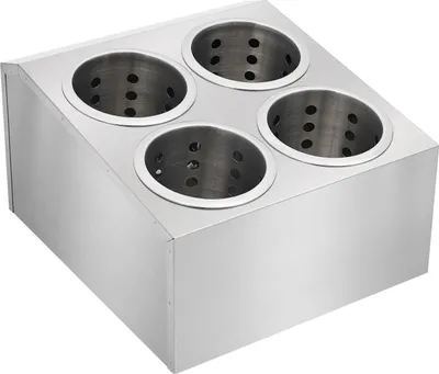 Immagine prodotto di Portaposate - Portaposate a 4 scomparti - Acciaio inossidabile 201 - Fori di drenaggio - Versatile - Facile da montare - Argento