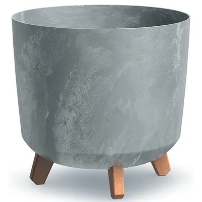 Obrázok produktu pre nabbi Plastový kvetináč na nožičkách DGTL300LE 29,8 cm - sivý betón