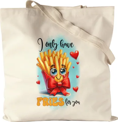 Produktbild von I Only Have Fries for You Jutebeutel Pommes Liebe Fastfood Geschenk Romantisch