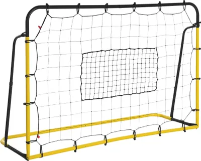 Produktbild von Kickback Fußball Rebounder Tor Rückprallwand Netz für Fußball, Basketball und Baseball, Stahl+PE, Gelb+Schwarz, 184 x 63 x 123 cm