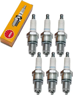 Zdjęcie produktu dla Zestaw świec zapłonowych NGK 6x BPR6ES z tłumieniem zakłóceń, długość 19,0 mm, gwint Ø 14,0 mm, sześciokąt 20,8 mm, odstęp między elektrodami 0,85 mm, wartość cieplna 6, 4008 / 4852 / 7678 / 7822 / 94811