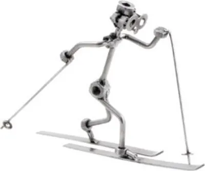 Produktbild von Langläufer Figur Metallskulptur handgefertigt als Schraubenmännchen
