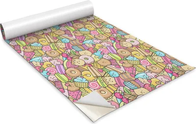 Immagine prodotto di Pellicola autoadesiva per mobili - Pellicola decorativa - Mobili da tavola - Tagliabile su misura - Caramelle colorate - 100 x 50 cm