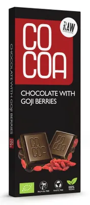 CZEKOLADA SUROWA Z JAGODAMI GOJI BIO 40 g - COCOA