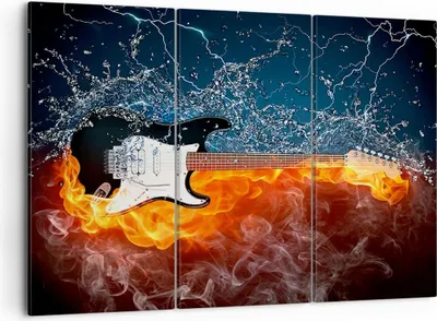 Produktbild von Bild auf Leinwand - Leinwandbild - Gitarre Instrument Musik - 105x70cm - Wand Bild - Wanddeko - Leinwanddruck - Bilder - Kunstdruck - Wanddekoration - Leinwand bilder - Wandkunst - CE105x70-0215