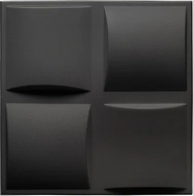 Produktbild von DECCART | 3D Deckenpaneele & Wandpaneele Schwarz | Dekorative Schaumstoff-Kasetondecken | 50 cm x 50 cm | 0,25 m²