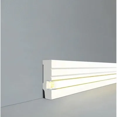 Produktbild von Licht - Fußleisten / Licht - Sockelleisten "Rostock" (MDF foliert / 721.1558L) - weiß