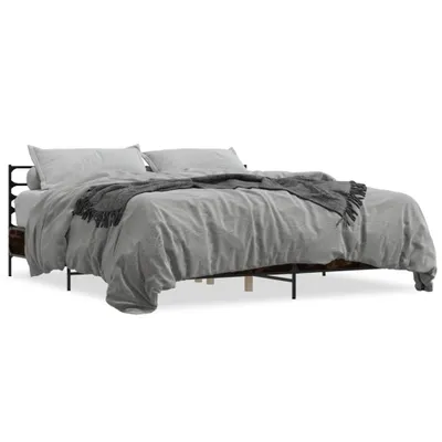 Obrázek produktu pro vidaXL Rám postele z kouřového dubu 180x200 cm materiál na bázi dřeva a kovu