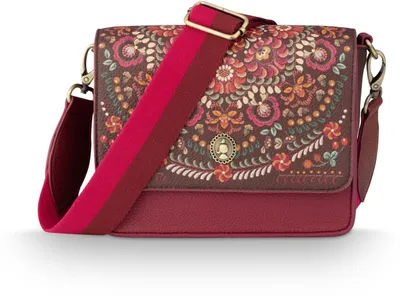 Produktbild von Pip Studio Fenna Cross Body Bag Small Il Ricamo Dark Red 19x6x16cm