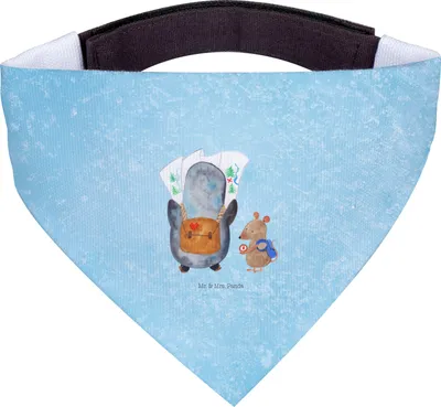 Produktbild von Mr. & Mrs. Panda Hunde Halstuch Pinguin & Maus Wanderer - Eisblau - Geschenk, Wandern, Hundehalstuch, Wanderlust, Hund, Hunde-Bandana, Für, Ausflug