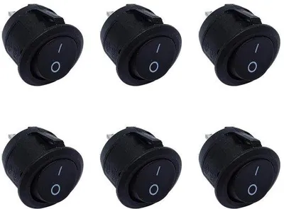 Immagine prodotto di Circuiti di autoprotezione con interruttori rotondi - Nero (6 pezzi)