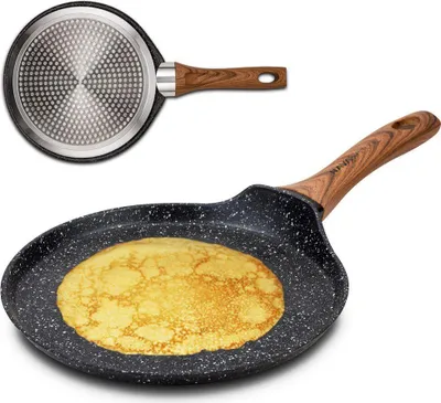 Produktbild von NAVA Pfanne / Bratpfanne NATURE mit Granitbeschichtung für Pfannkuchen Omeletts 24 cm für Gasherde Induktion