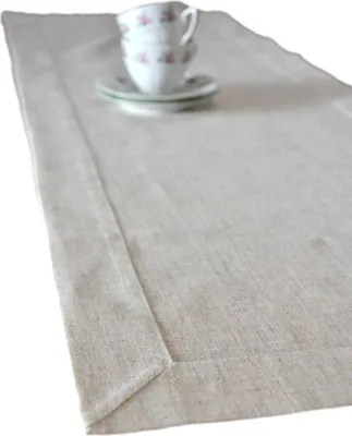 Image de Nappe, aspect naturel, style bohème, en lin Natura 35 x 50, beige