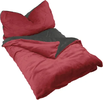 Produktbild von Winter Wende Bettwäsche 2 teilig Cashmere Touch Reißverschluss 135 x200 cm + 80 x80 cm Anthrazit / Bordeaux