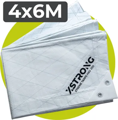 Image de Xstrong Pro 200 Bâche 4x6 blanche étanche Super forte avec œillets