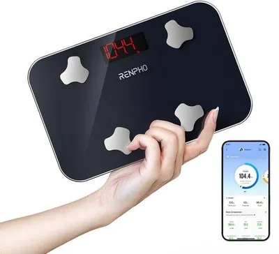 Zdjęcie produktu dla Waga cyfrowa z Bluetooth – kompaktowa i przenośna inteligentna waga z funkcją pomiaru BMI i łącznością Bluetooth