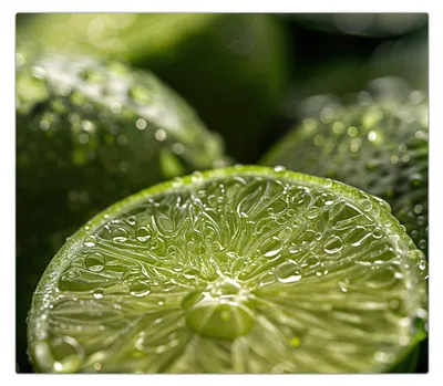 Produktbild von Spritzschutz Herdabdeckplatte Schneidebrett aus Glas Frische Limetten 1-Teilig (60x52cm)