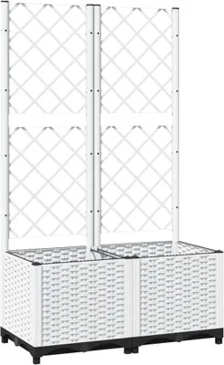 Produktbild von Pflanzkübel mit Rankgitter Weiß 80x40x136 cm PP