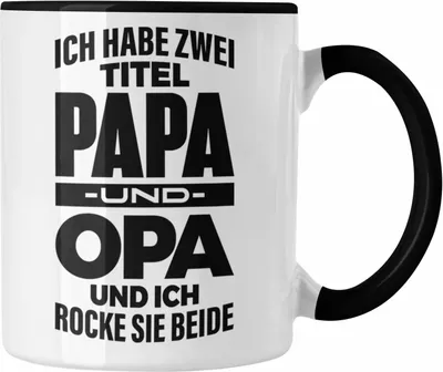 Produktbild von Trendation - Papa und Opa Tasse Geschenk für Opa Weihnachten Geburtstag Lustige Tasse Bester Opa (Schwarz)
