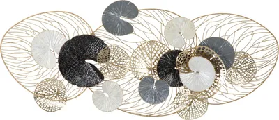 Image de FURNLUX Art mural r 125cm / Couleur principale : Or / Dimensions : 125 x 55 x 10 cm