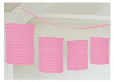 Produktbild von Amscan Laternengirlande rosa 3,6 m mit 8 Laternen Ø 10 cm