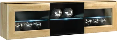 Produktbild von Hängeschrank Eiche / Schwarz 48x182x35 cm