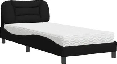 Produktbild von vidaXL Bett mit Matratze "Hvar" Schwarz 90x200 cm Stoff
