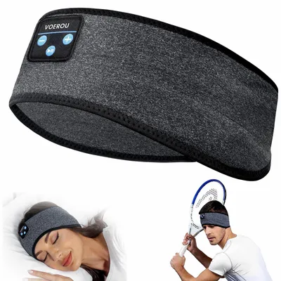 Produktbild von Schlafkopfhörer Sportkopfband mit HD-Sound Schlafkopfhörer und Sport-Stirnband und Schlafmaske 3-in-1 Dunkelgrau