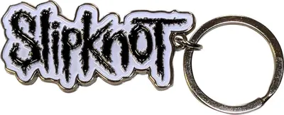 Produktbild von Slipknot Black Logo White Border Schlüsselanhänger