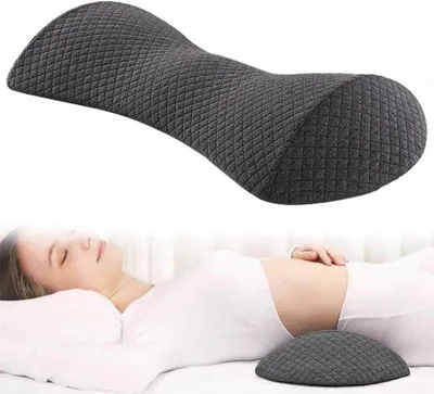 Zdjęcie produktu dla Ibenzoa® Poduszka lędźwiowa z pianki memory – ergonomiczna poduszka do podparcia kręgosłupa podczas snu, łagodząca bóle pleców, zdejmowana, oddychająca poszewka