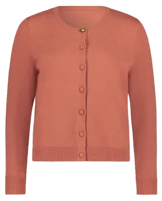 Produktbild von Cartoon Damen Feinstrickjacke mit Rundhalsausschnitt 38, Terra Cotta